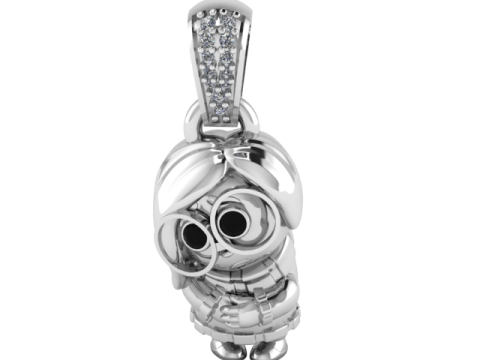 3डी प्रिंट करने योग्य हुड वाला कार्टून कैरेक्टर पेंडेंट 3D प्रिंट मॉडल