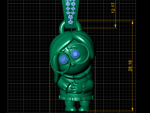 3डी प्रिंट करने योग्य हुड वाला कार्टून कैरेक्टर पेंडेंट 3D प्रिंट मॉडल
