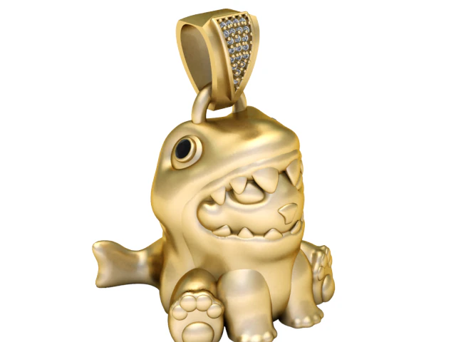 3D Printable Shark Pendant 3D Print Model .c4d .max .obj .3ds .fbx .stl .blend 