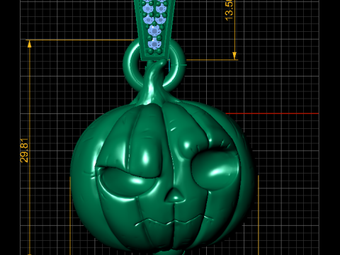 3D Printable Pumpkin Pendant with Halloween-Inspired Design 3Dプリントモデル