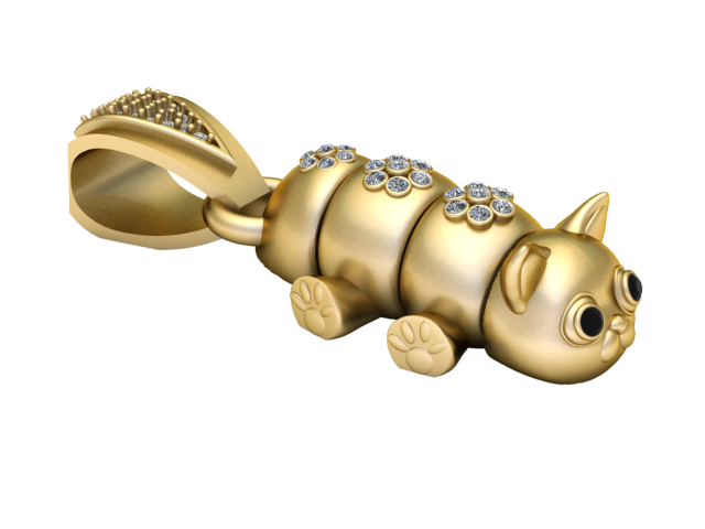 3D Printable Cat Pendant Model Cetak 3D .c4d .max .obj .3ds .fbx .stl .blend