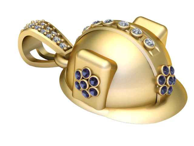 3D Printable Helmet Pendant 3D Print Model .c4d .max .obj .3ds .fbx .stl .blend