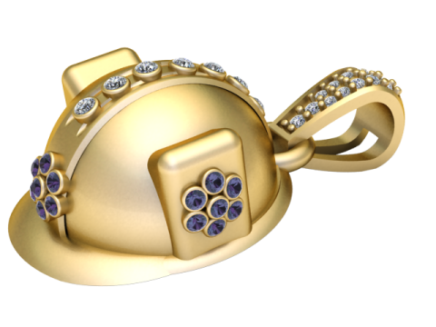 3D Printable Helmet Pendant Modello di stampa 3D