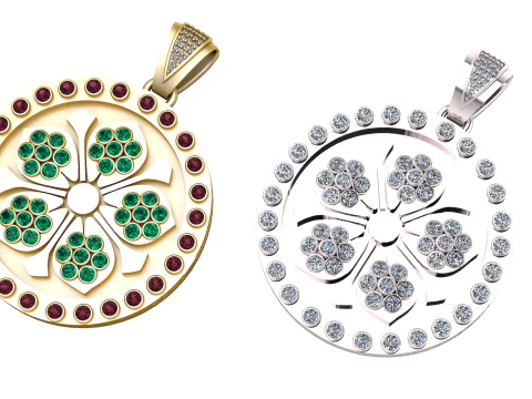 3D Printable Floral Medallion Pendant 3D Print Model