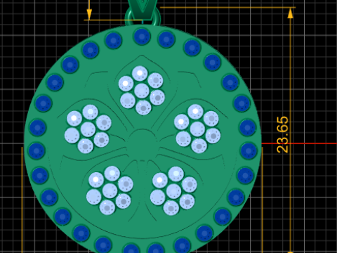 3D Printable Floral Medallion Pendant Modelo de impresión 3D
