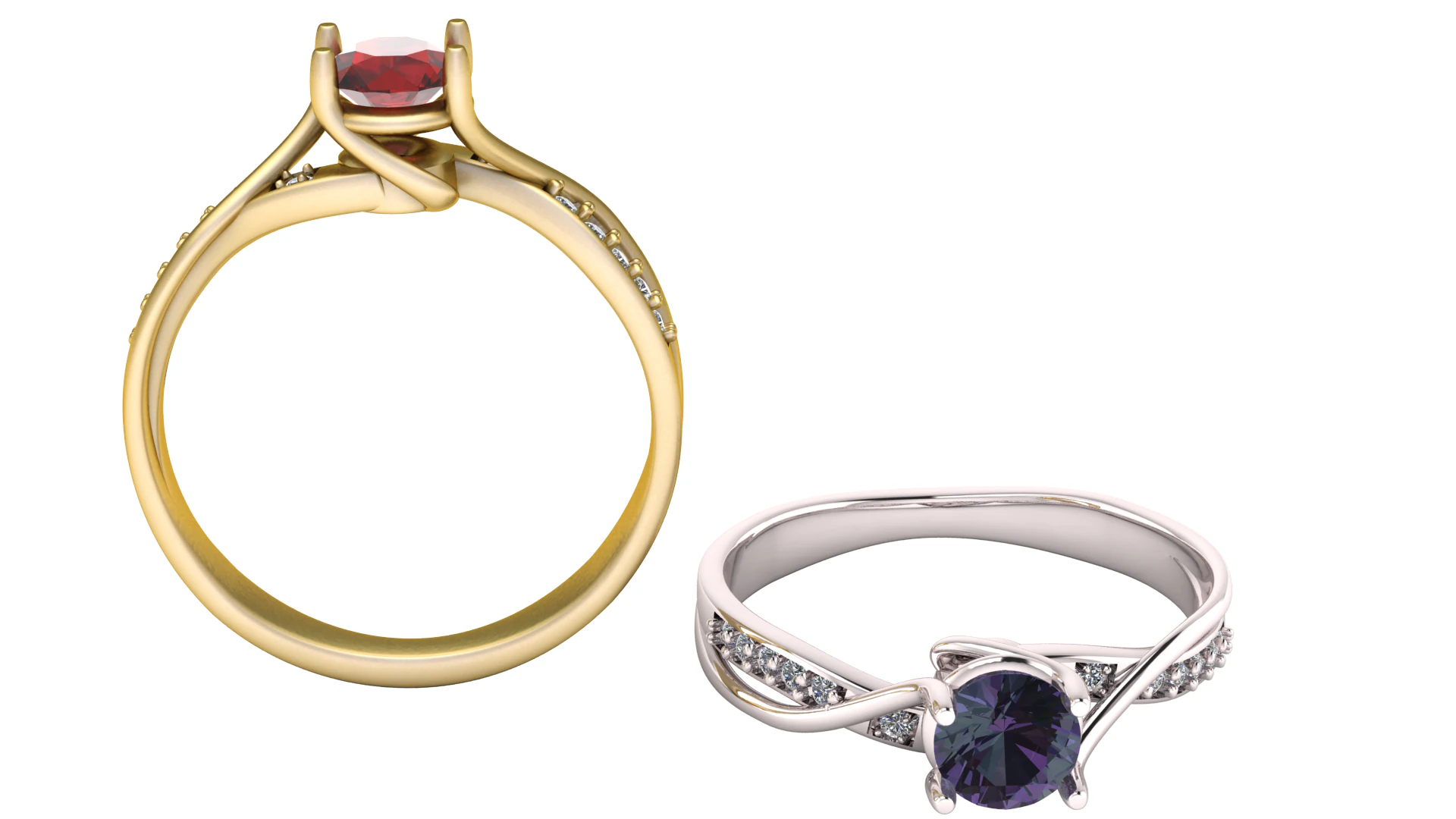 3D Printable Solitaire Engagement Ring 3D Print Model .c4d .max .obj .3ds .fbx .stl .blend 