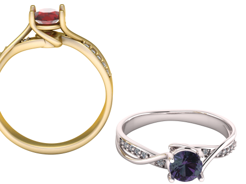 3D Printable Solitaire Engagement Ring Modello di stampa 3D