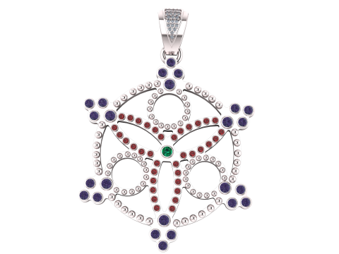 3D Printable Ornamental Geometric Pendant 3D Druckmodell