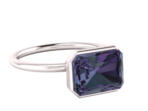 3D Printable Emerald-Cut Solitaire Ring 3D Print Model