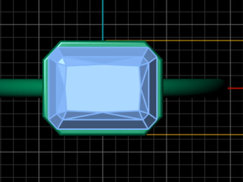3D Printable Emerald-Cut Solitaire Ring Model Cetak 3D