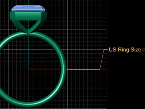 3D Printable Emerald-Cut Solitaire Ring Model Cetak 3D