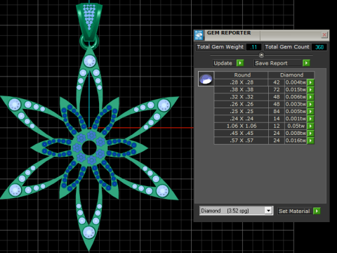 3D Printable Floral Star Pendant 3Dプリントモデル
