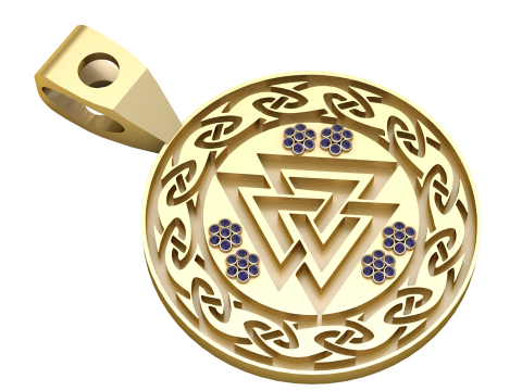 Norse Valknut Pendant with Celtic Knot Design 3D Printable 3D Принт Модель