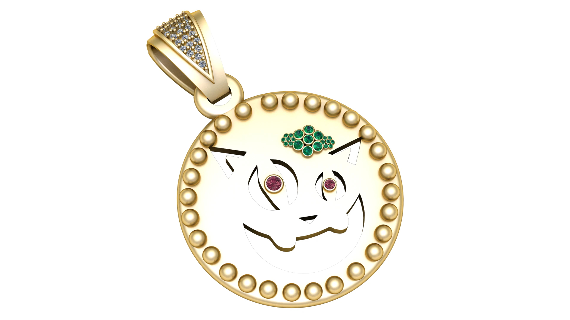 3D Printable Cat Face Pendant 3D Print Model .c4d .max .obj .3ds .fbx .stl .blend 