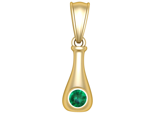 Emerald Drop Pendant 3D Printable model Modello di stampa 3D