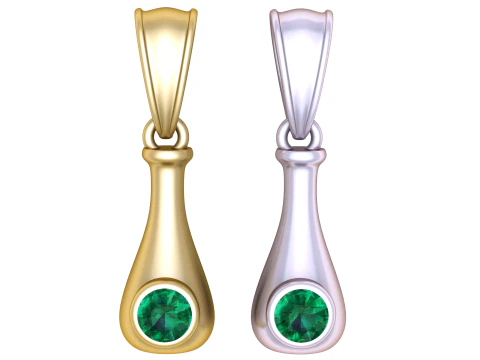 Emerald Drop Pendant 3D Printable model 3D Print Model
