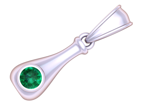 Emerald Drop Pendant 3D Printable model Model Cetak 3D
