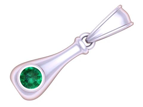Emerald Drop Pendant 3D Printable model 3D Print Model