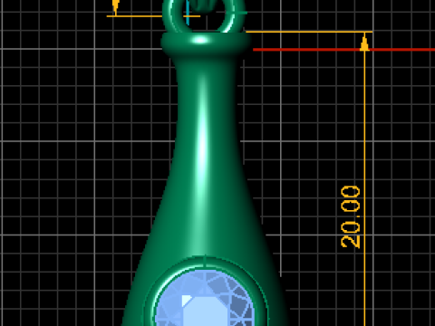 Emerald Drop Pendant 3D Printable model Model Cetak 3D