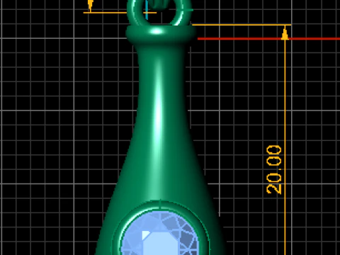 Emerald Drop Pendant 3D Printable model 3D Print Model