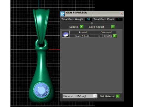 Emerald Drop Pendant 3D Printable model 3D Print Model