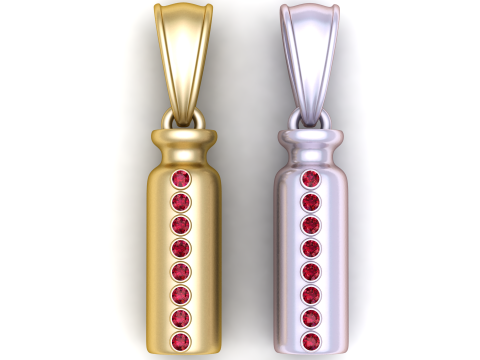 Ruby Column Pendant 3D Printable Model Model Cetak 3D