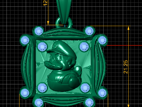 Model Cetak 3D Liontin Bayi Bebek Model Cetak 3D