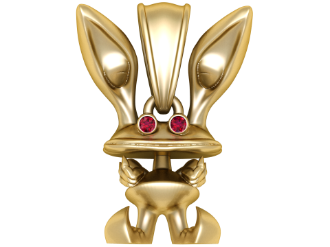 Great Ear Bunny Pendant 3D PRINTABLE MODEL 3Dプリントモデル