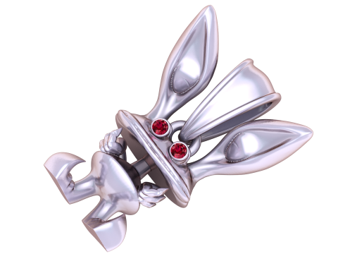 Great Ear Bunny Pendant 3D PRINTABLE MODEL 3Dプリントモデル
