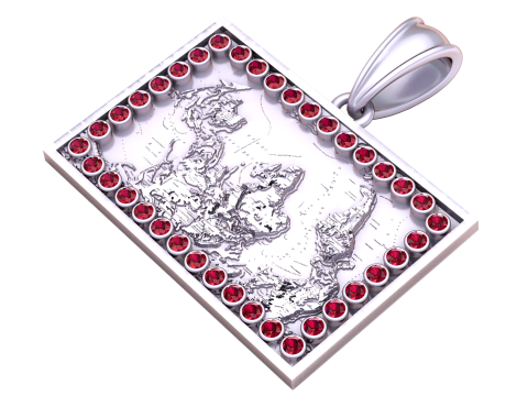 World Map Pendant 3D Printable Model 3D printmodel