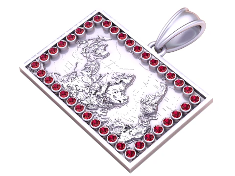World Map Pendant 3D Printable Model 3D Print Model
