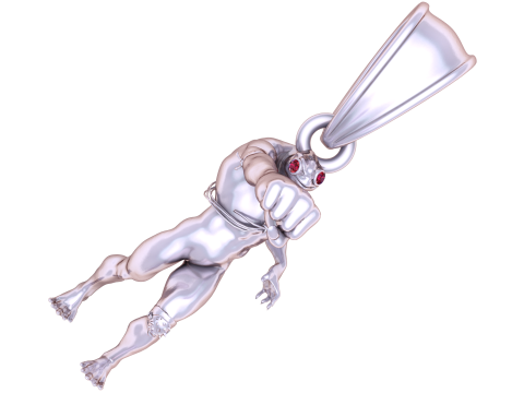 Punch Alien Anhänger 3D DRUCKBARES MODELL 3D Druckmodell