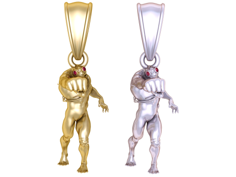 Punch Alien Anhänger 3D DRUCKBARES MODELL 3D Druckmodell