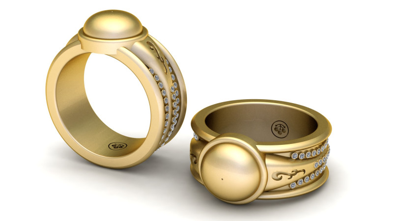 Luxor Dome Ring - 3D Printable Gold Ring Model 3D Принт Модель .c4d .max .obj .3ds .fbx .stl .blend