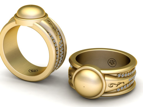 Luxor Dome Ring - 3D Printable Gold Ring Model Modello di stampa 3D