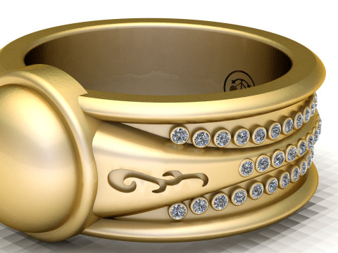 Luxor Dome Ring - 3D Printable Gold Ring Model 3D Принт Модель