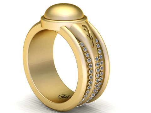 Luxor Dome Ring - 3D Printable Gold Ring Model 3D Принт Модель