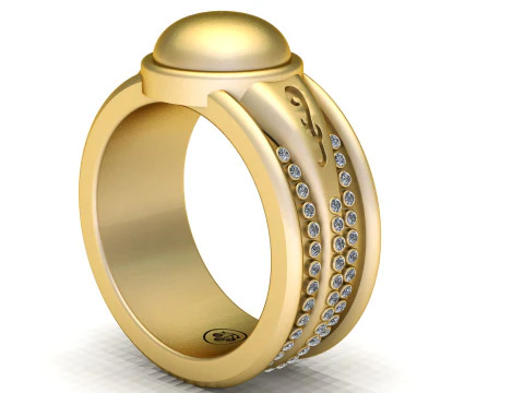 Luxor Dome Ring - 3D Printable Gold Ring Model 3D Print Model