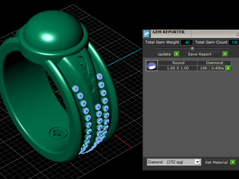 Luxor Dome Ring - 3D Printable Gold Ring Model 3D Принт Модель