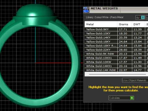 Luxor Dome Ring - 3D Printable Gold Ring Model 3D Принт Модель