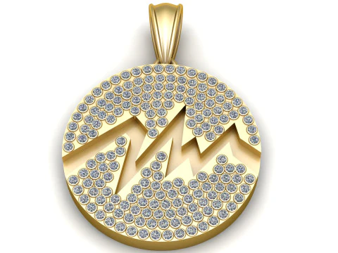 Alpine Brilliance 3D Printable Diamond-Cut Mountain Pendant 3D Print Model