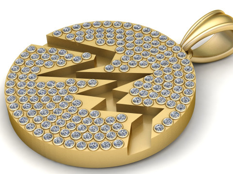 Alpine Brilliance 3D Printable Diamond-Cut Mountain Pendant 3D Print Model