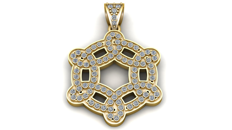 Stellar Lattice 3D Printable Geometric Diamond Pendant Modelo de impresión 3D .c4d .max .obj .3ds .fbx .stl .blend 