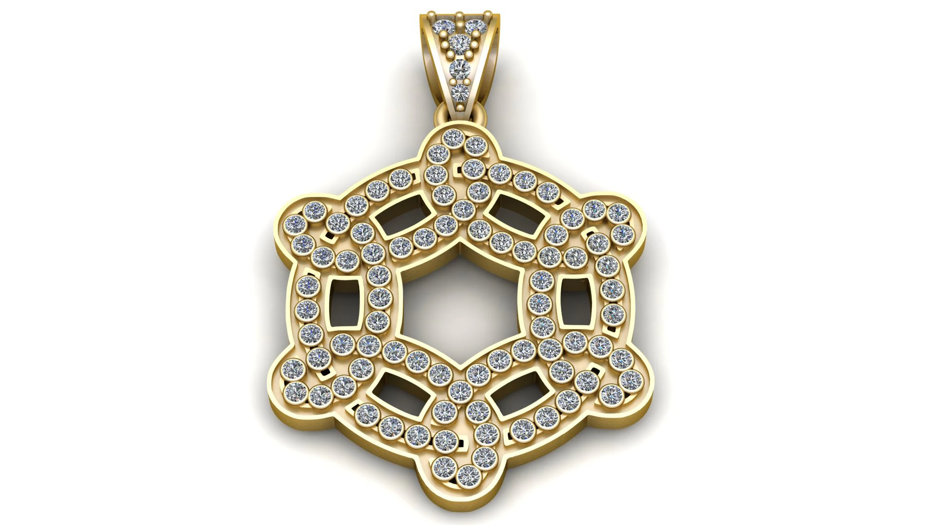 Stellar Lattice 3D Printable Geometric Diamond Pendant 3D Print Model .c4d .max .obj .3ds .fbx .stl .blend 