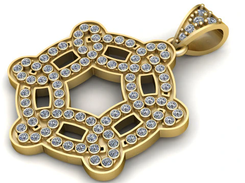 Stellar Lattice 3D Printable Geometric Diamond Pendant 3D Print Model