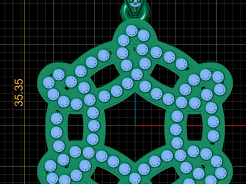 Stellar Lattice 3D Printable Geometric Diamond Pendant Modelo de impresión 3D