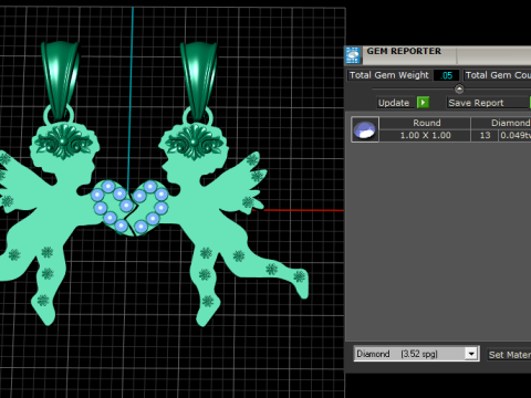 Angel Couple Pendant 3D Printable Jewelry Model 3D Print Model