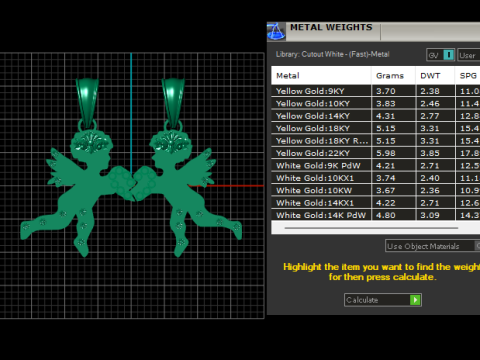 Angel Couple Pendant 3D Printable Jewelry Model 3D Print Model