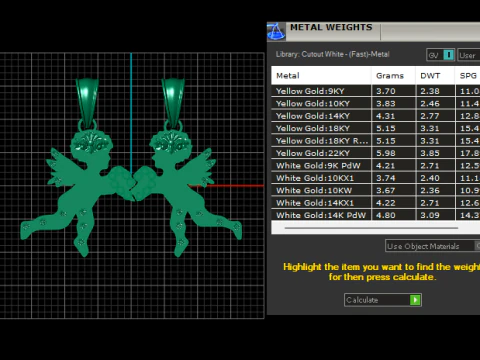 Angel Couple Pendant 3D Printable Jewelry Model 3D Print Model