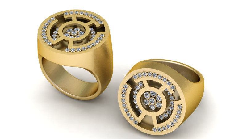 Gold Signet Ring 3D Printable Model 3D Print Model .c4d .max .obj .3ds .fbx .stl .blend 